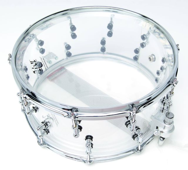 Clear shell snare drums are available in a staggering, one-inch thick acrylic